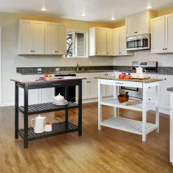 Casual Home Solid Hardwood Top, Natural/White, 40