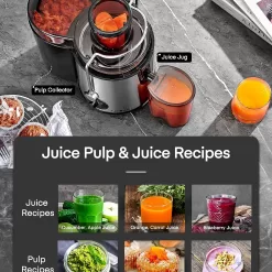 Juicer Machines, Aiheal Juicer Whole Fruit and Vegetables with 3 Speed Control, Centrifugal Juicer