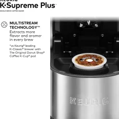 Keurig® K-Supreme Plus Single Serve K-Cup Pod Coffee Maker, MultiStream Technology, Stainless Steel