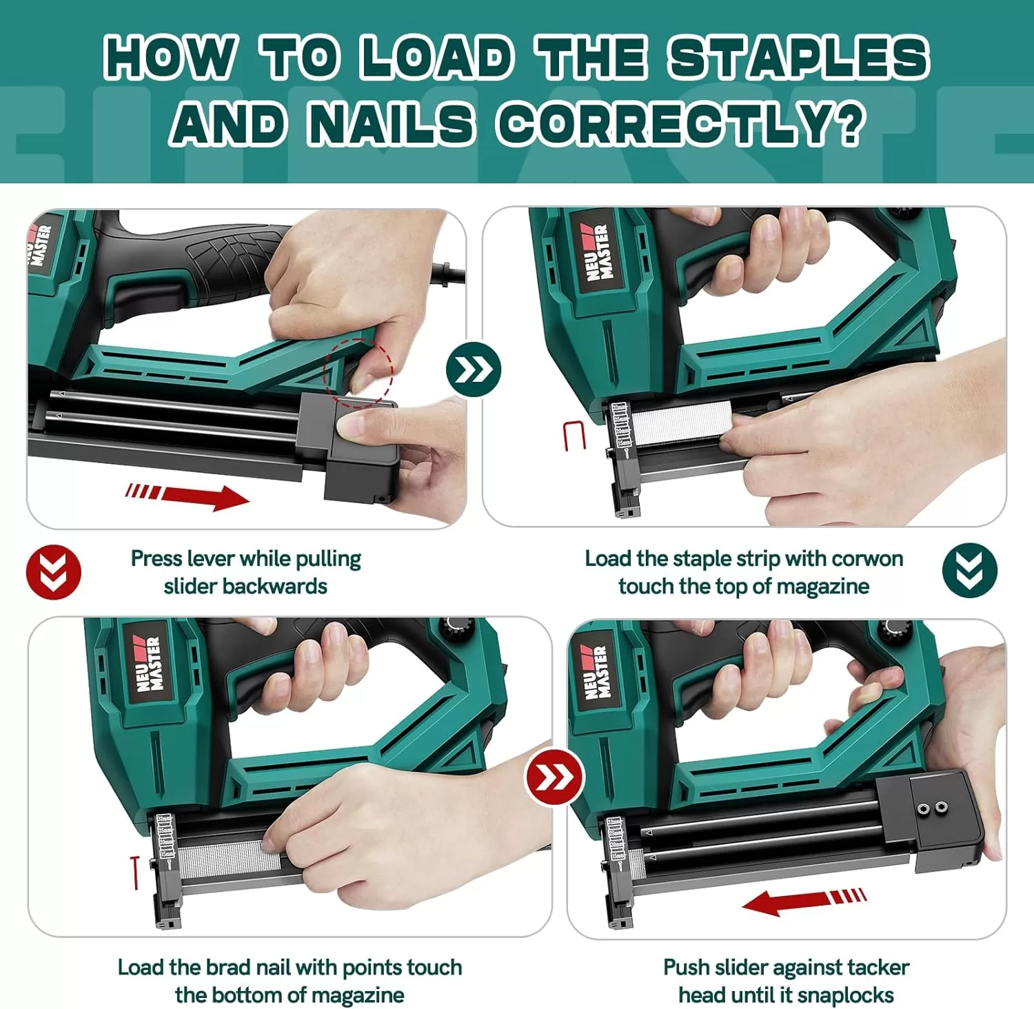 Electric Brad Nailer, NEU MASTER NTC0040 Electric Nail Gun/Staple Gun