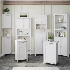RiverRidge Somerset Two-Door Bathroom Storage, White Wall Cabinet, White
