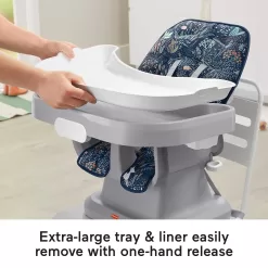 Fisher-Price Baby SpaceSaver Simple Clean High Chair Baby to Toddler Portable Dining Seat
