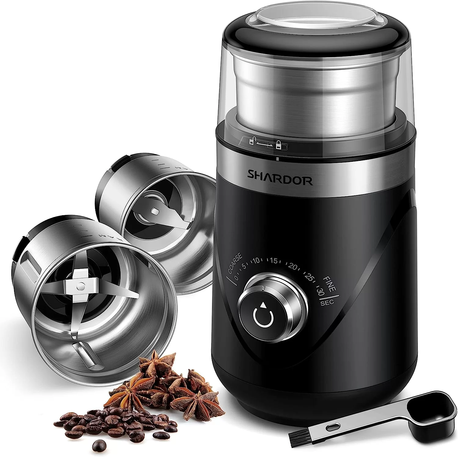 SHARDOR Adjustable Coffee Grinder Electric, Black