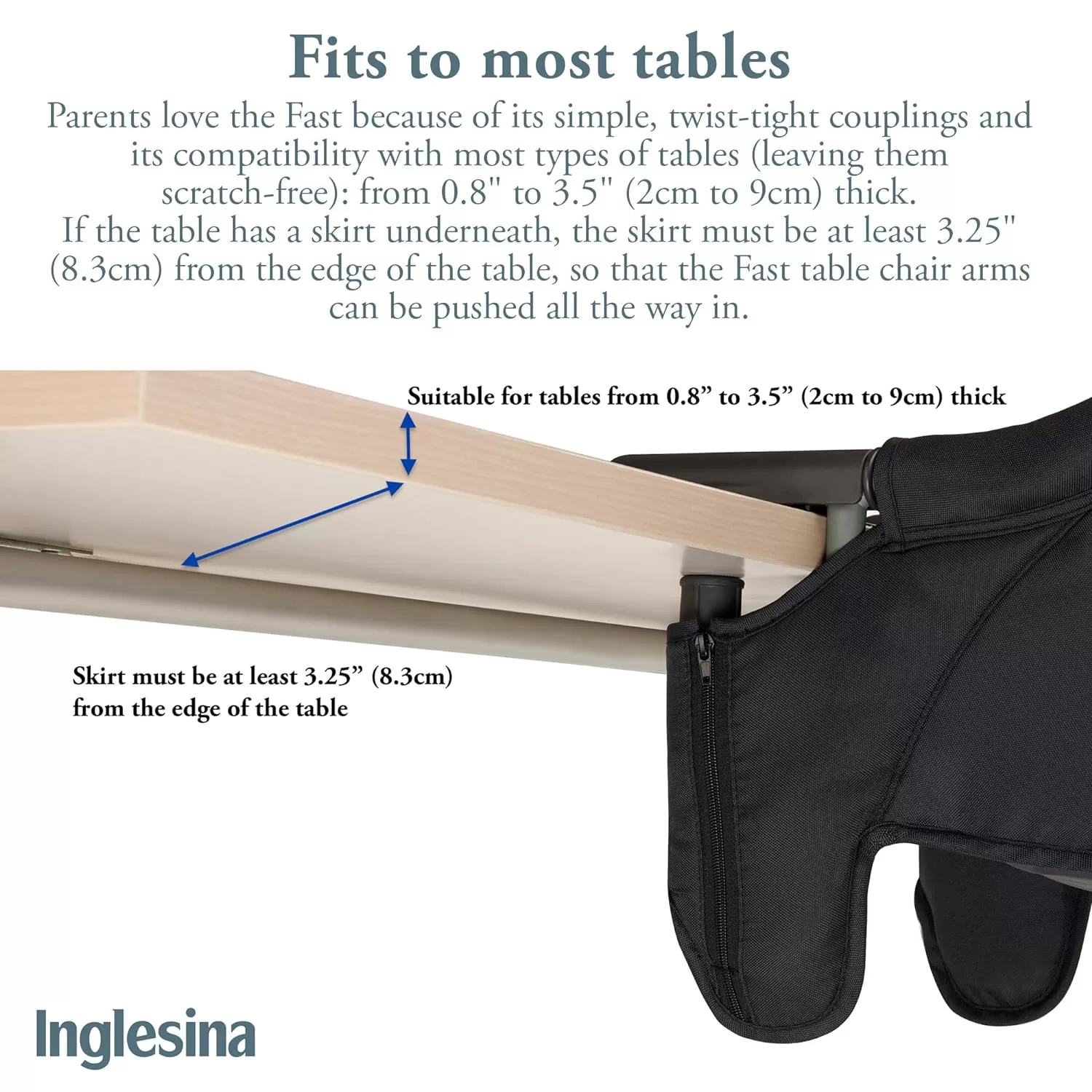 Inglesina Fast Table Chair - Award-Winning Baby High Chair - Black