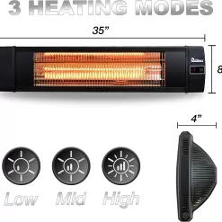 Dr Infrared Heater DR-238 Carbon Infrared Outdoor Heater for Restaurant, Patio, Backyard, Garage, and Decks, Standard, Black
