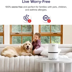LEVOIT Air Purifiers for Home, HEPA Filter for Smoke, Dust and Pollen in Bedroomite