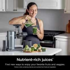 Ninja JC151 NeverClog Cold Press Juicer, Powerful Slow Juicer, Charcoal