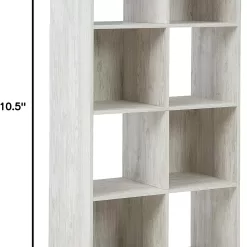 Signature Design by Ashley Paxberry Coastal 8 Cube Storage Organizer or Bookcase, Whitewash