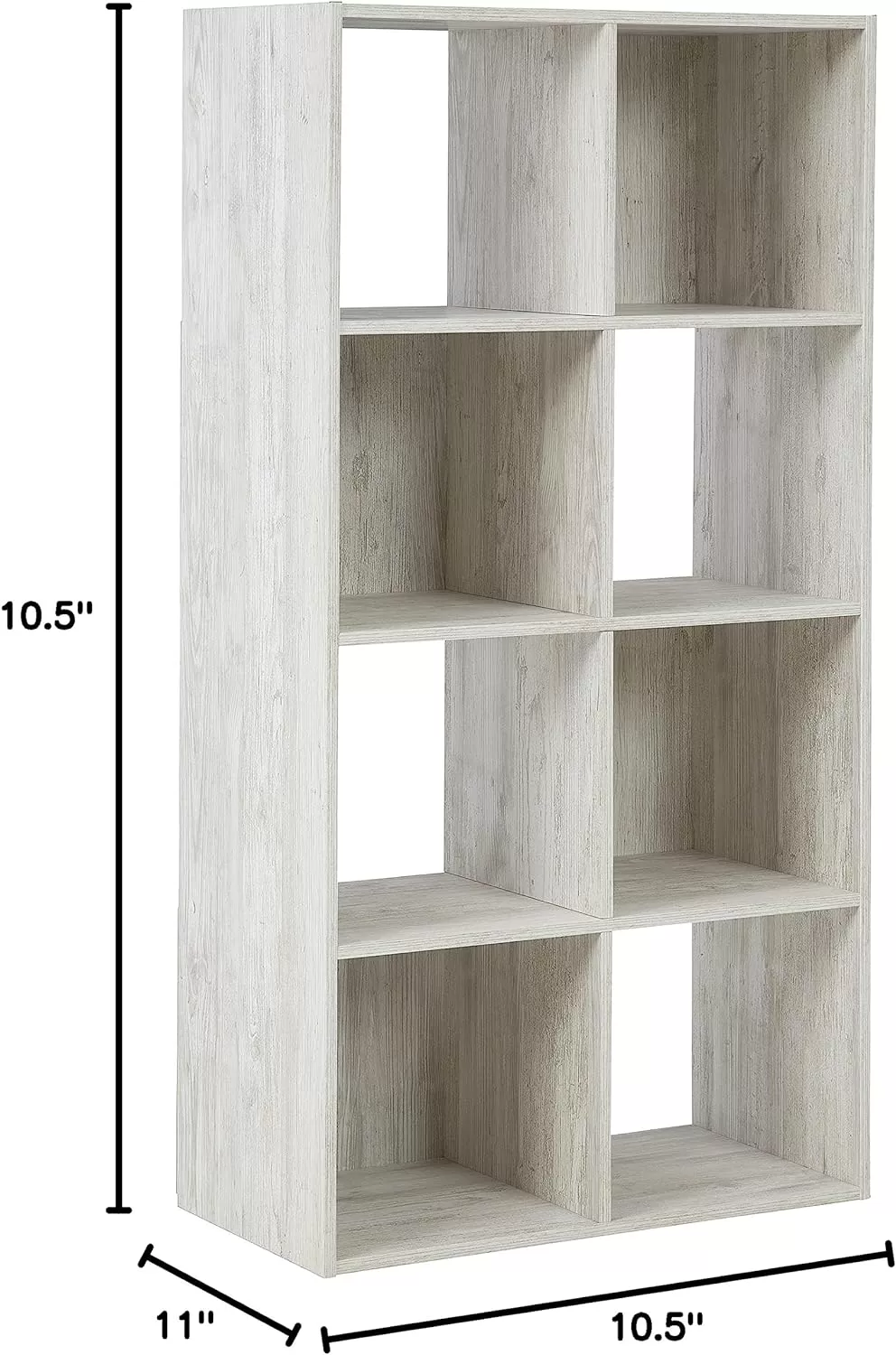 Signature Design by Ashley Paxberry Coastal 8 Cube Storage Organizer or Bookcase, Whitewash
