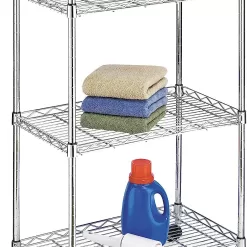 Whitmor 3 Tier Chrome Supreme Cart-Rolling Utility Organizer