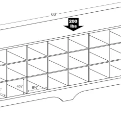 Prepac 24 Shoe Cubby Wide Hall Bench, 15.5
