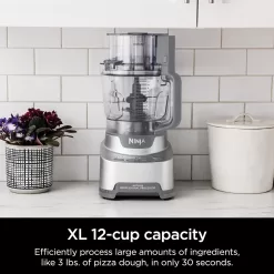 Ninja NF701 Professional XL Food Processor, 1200 Peak-Watts, 4-in-1, Feed Chute/Pusher,Silver