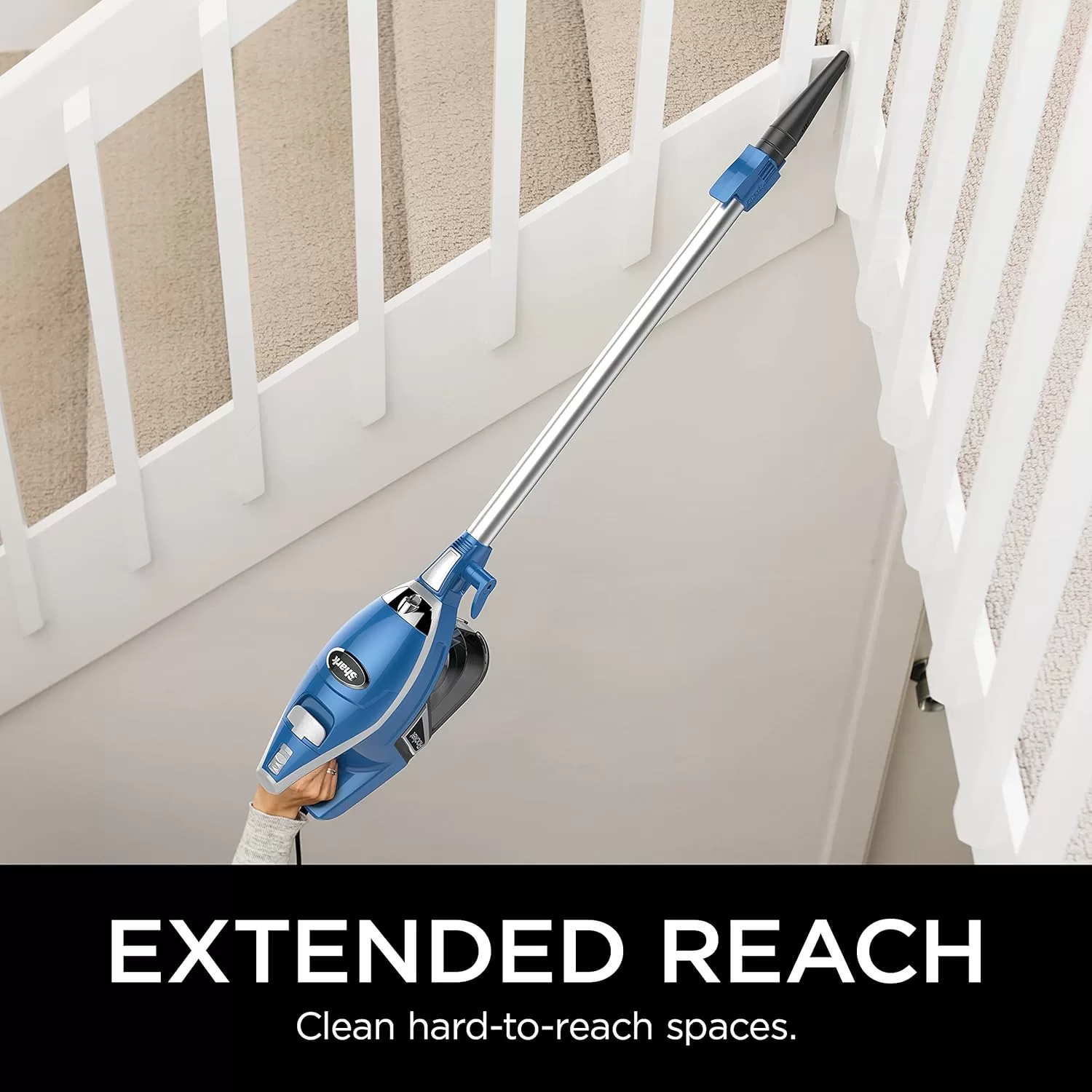 Shark HV343AMZ Rocket Corded Stick Vacuum, Crevice Upholstery Tools, Blue/Silver