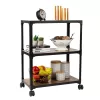 Mind Reader Woodland Collection, Rolling 3-Tier Kitchen Microwave Cart, 23"L x 12"W x 29.5"H, Brown