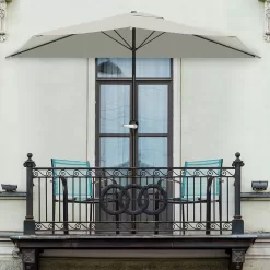Pure Garden 9 Foot Half Round Patio Umbrella