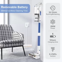whall Cordless Vacuum Cleaner, Upgraded 25Kpa Suction 280W Brushless Motor 4 in 1 Cordless Stick Vacuum Cleaner