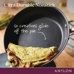Anolon Advanced Hard Anodized Nonstick Sauce Pan/Saucepan with Straining and Lid, 2 Quart, Graphite