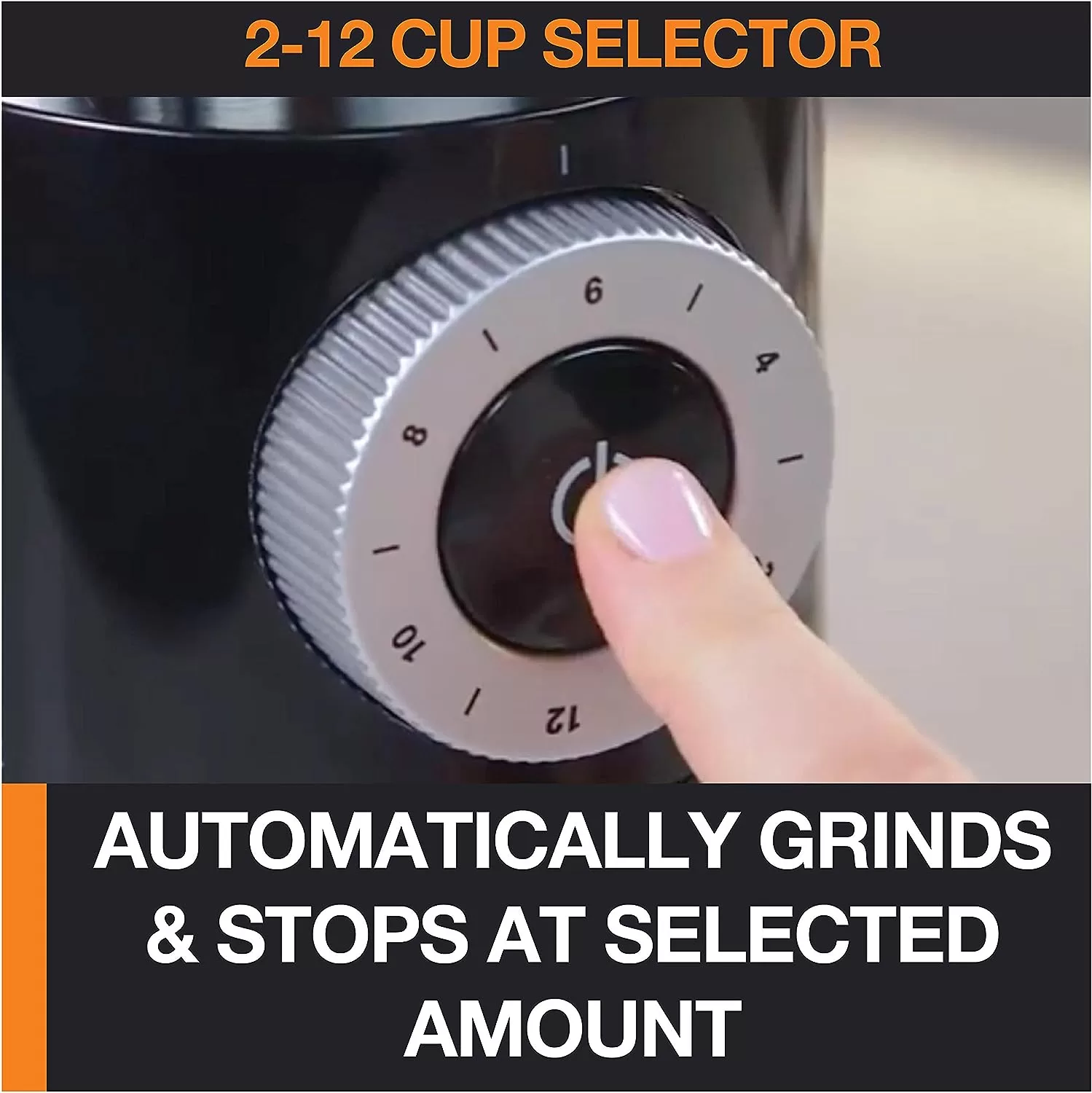 Krups Precision Plastic and Stainless Steel Flat Burr Grinder 12 Cup 110 Watts 12 Grind Settings, Cold Brew Black