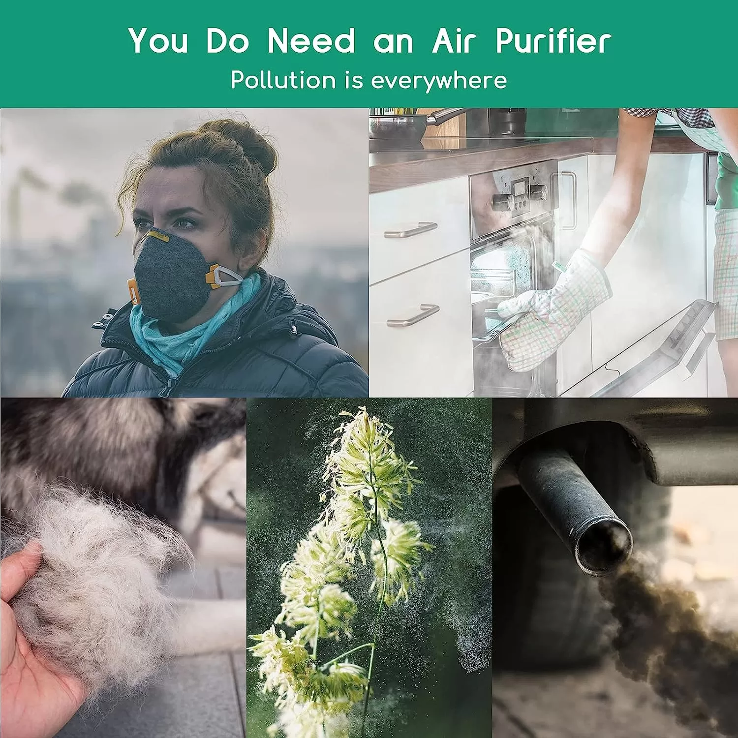 Afloia Hepa Air Purifiers for Home - Large Room Up to 880 Ft², H13 Ture Hepa Filter Air Cleaner, Fillo White