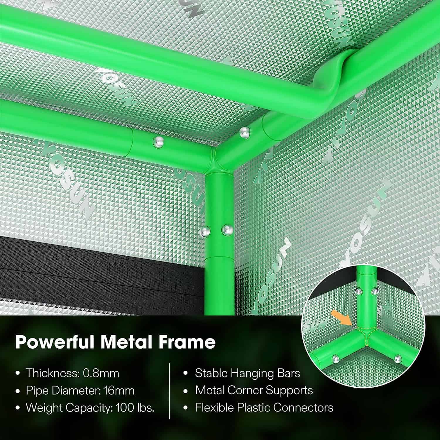 VIVOSUN S448 4x4 Grow Tent, 48"x48"x80" High Reflective Mylar with Observation Window