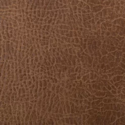 HomePop Faux Leather Button Tufted Decorative Bench with Metal Base, Brown
