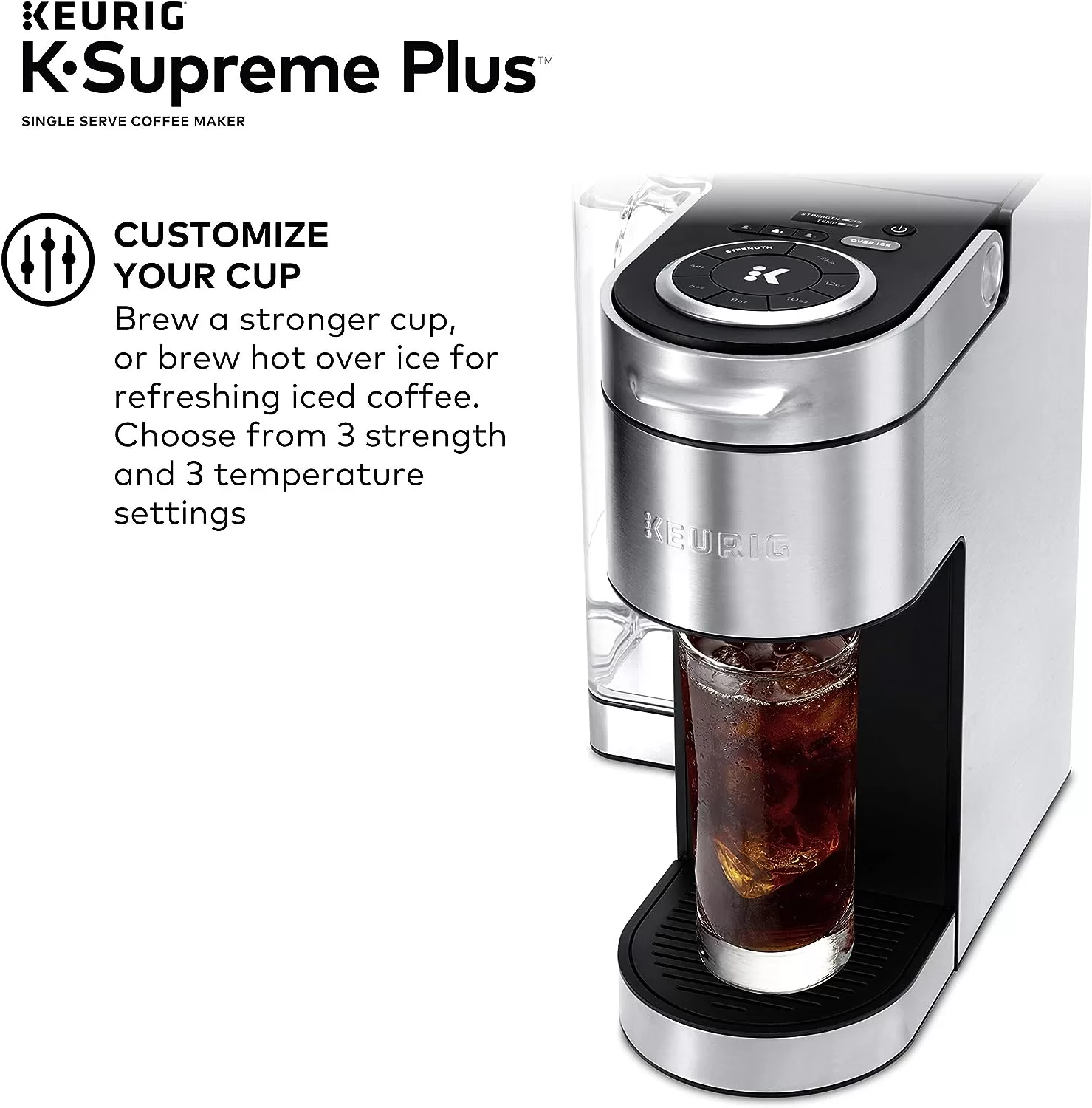 Keurig® K-Supreme Plus Single Serve K-Cup Pod Coffee Maker, MultiStream Technology, Stainless Steel