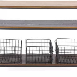 Baxton Studio Lancashire Wood and Metal Kitchen Cart, Brown