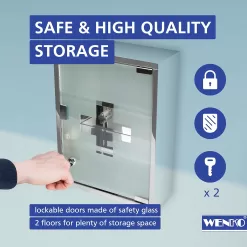 WENKO Medicine Cabinet with Lock, Wall mounted Bathroom Storage, Hanging Medical Cabinet