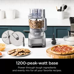 Ninja NF701 Professional XL Food Processor, 1200 Peak-Watts, 4-in-1, Feed Chute/Pusher,Silver