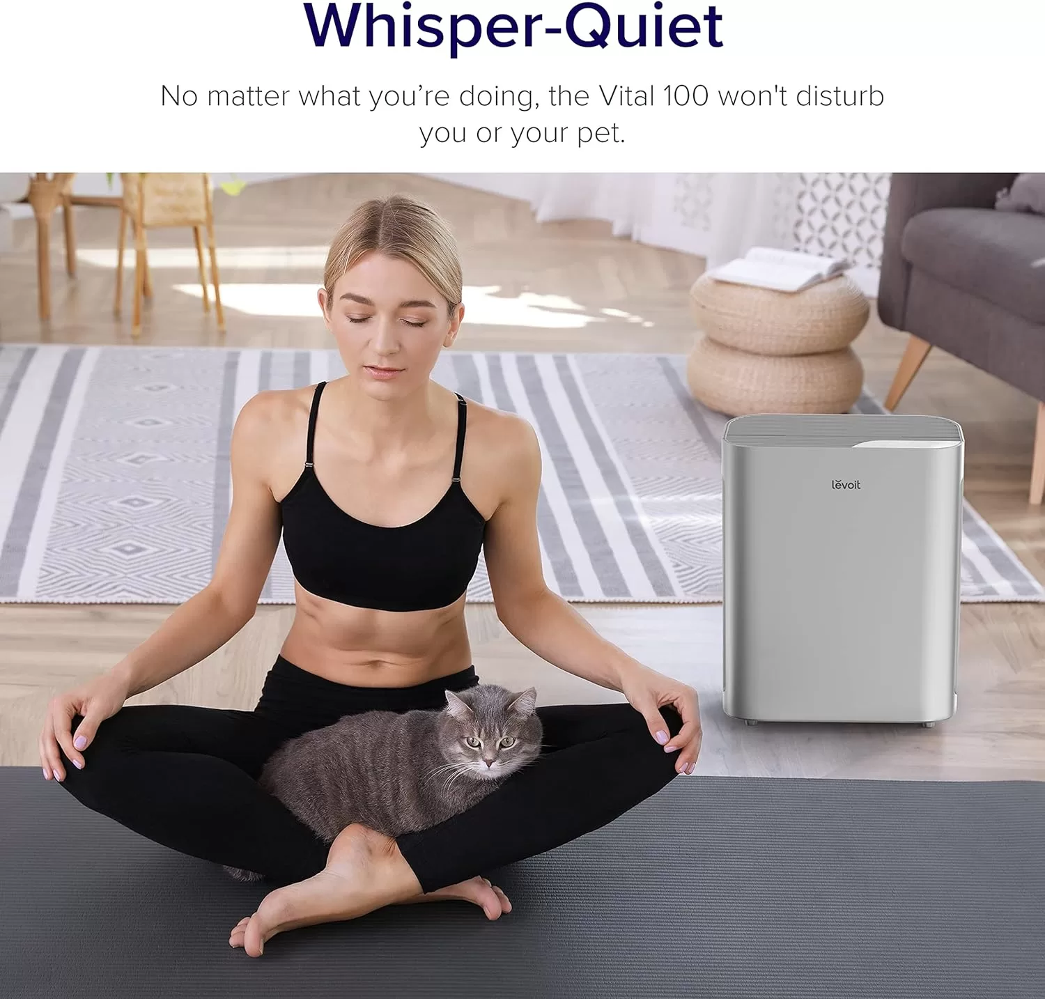 LEVOIT Air Purifiers for Home Large Room, HEPA Filter Cleaner, Grey