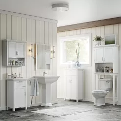 RiverRidge Somerset Two-Door Bathroom Storage, White Wall Cabinet, White