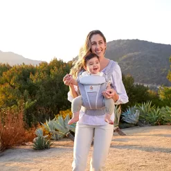 Ergobaby All Carry Positions Breathable Mesh Baby Carrier with Enhanced Lumbar Support & Airflow (7-45 Lb), Omni Breeze, Pearl Grey