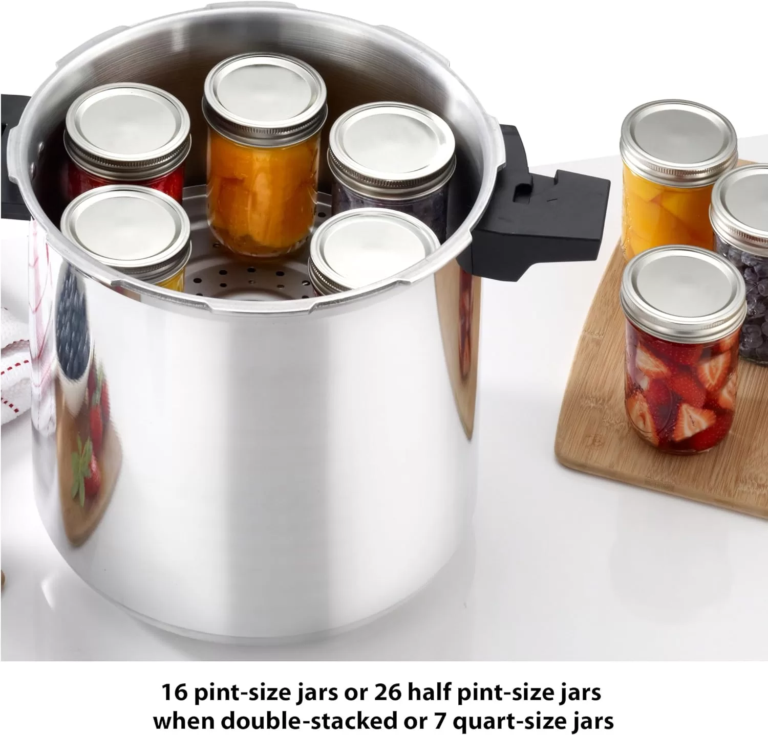 T-fal Pressure Cooker Stainless Steel Pressure Canner 22 Quart Induction 3 PSI Settings, Cookware, Pots and Pans Silver
