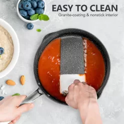 MICHELANGELO 3 Quart Saucepan with Lid, Hard Anodized Nonstick Sauce Pan - 3 Qt Sauce Pan