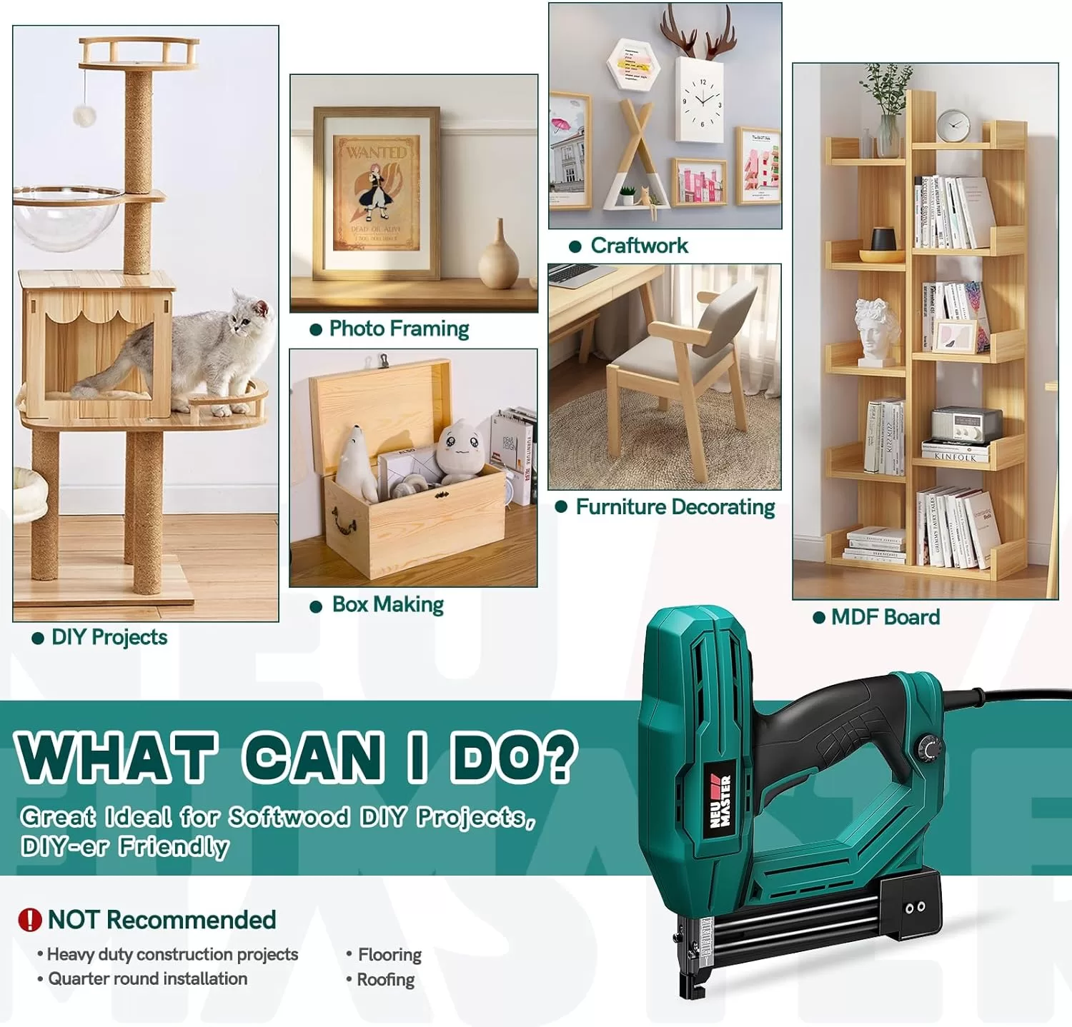 Electric Brad Nailer, NEU MASTER NTC0040 Electric Nail Gun/Staple Gun