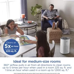 Clorox Air Purifiers for Home, True HEPA Filter, Medium Rooms Up to 1,000 Sq Ft