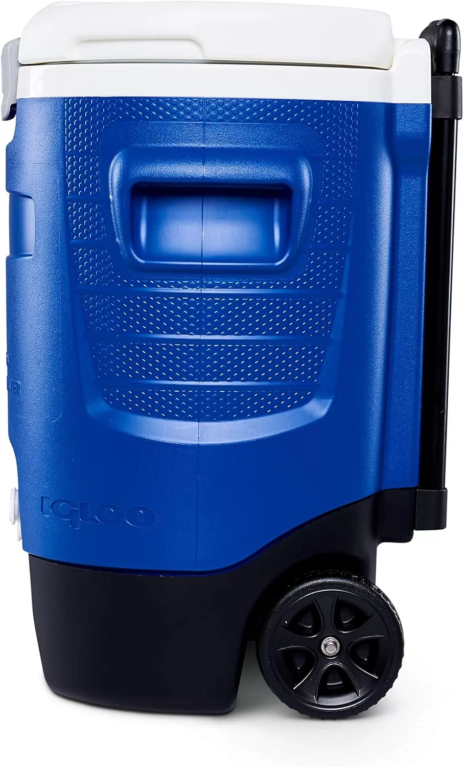 Igloo 5 Gallon Wheeled Portable Sports Cooler Water Beverage Dispenser with Flat Seat Lid, Blue