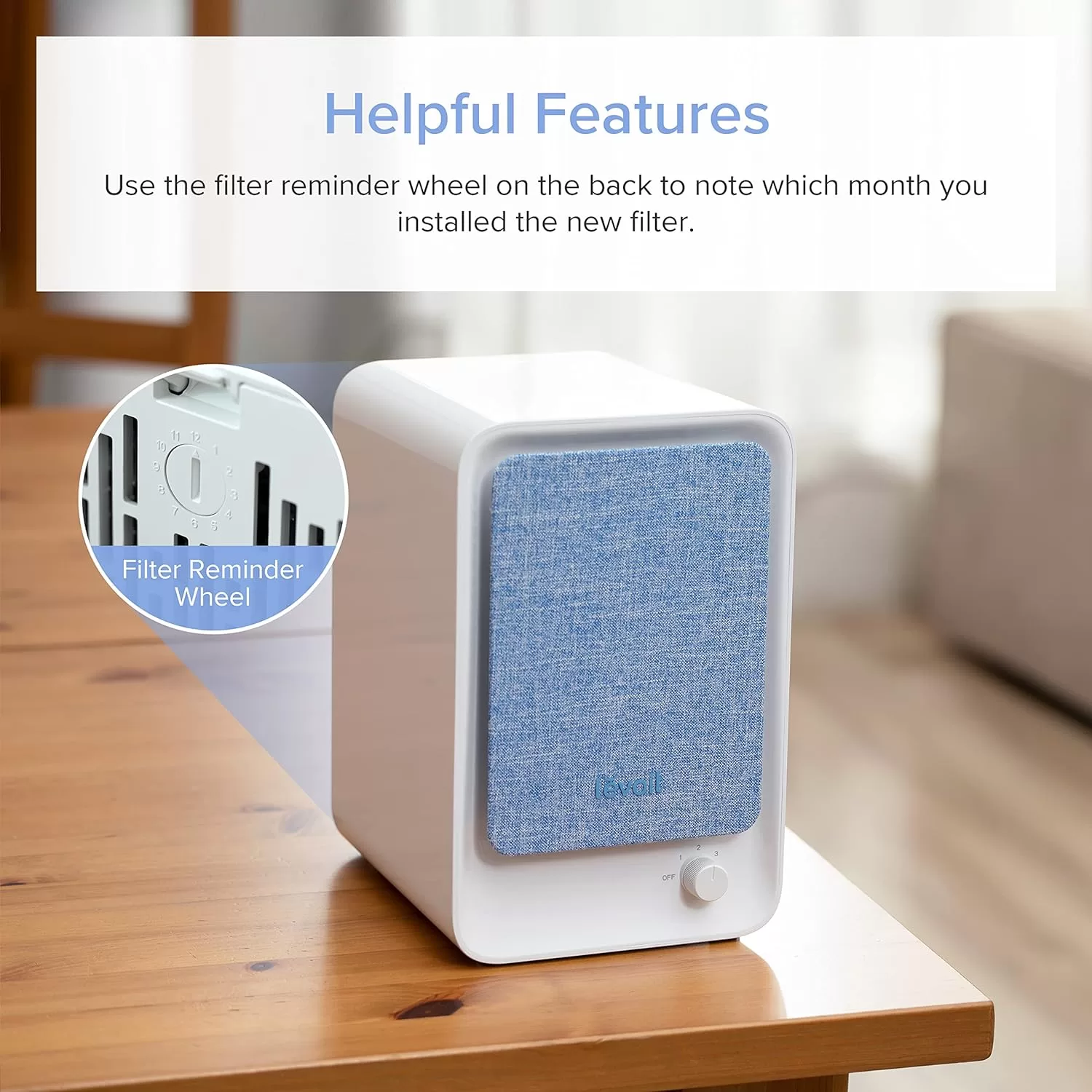 LEVOIT Air Purifiers for Bedroom Home, HEPA Freshener Filter Small Room for Smoke, Blue