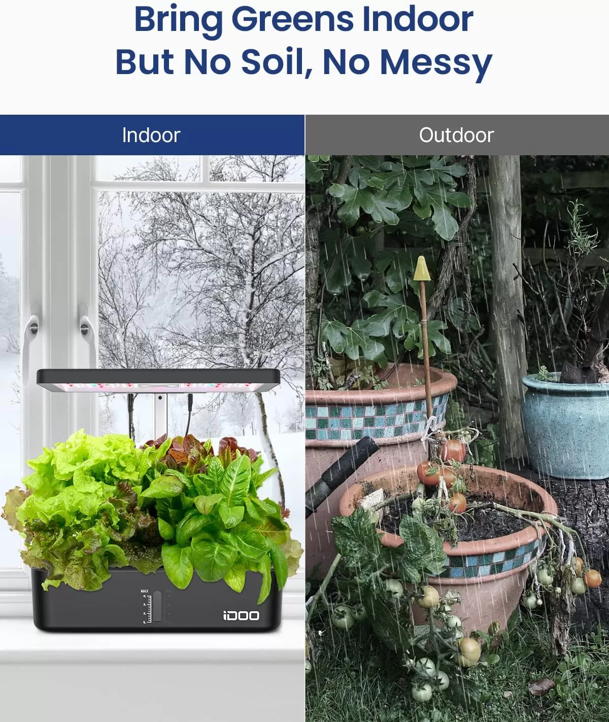 iDOO Hydroponics Growing System, 12pods Indoor Garden Plant Germination Kit