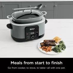 Ninja MC1001 Foodi PossibleCooker PRO 8.5 Quart Multi-Cooker, with 8-in-1 Slow Cooker, Sea Salt Gray