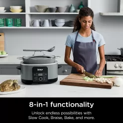Ninja MC1001 Foodi PossibleCooker PRO 8.5 Quart Multi-Cooker, with 8-in-1 Slow Cooker, Sea Salt Gray