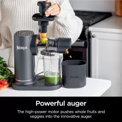 Ninja JC151 NeverClog Cold Press Juicer, Powerful Slow Juicer, Charcoal