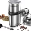 SHARDOR Coffee Grinder Electric Herb/Wet Grinder for Spices and Seeds with 2 Removable Stainless Steel Bowls, Silver