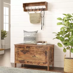 HOOBRO Storage Chest, Retro Toy Box Organizer with Safety Hinge, Rustic Brown BF75CW01G1