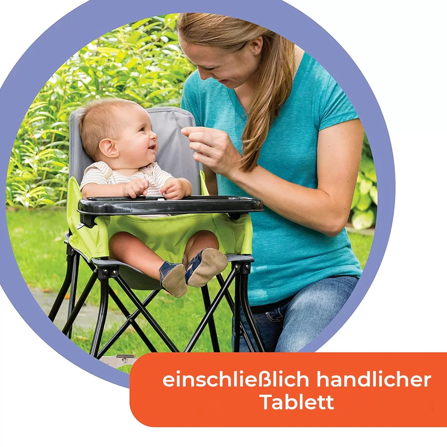 Summer Infant Pop 'N Sit Portable Highchair-Green