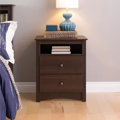 Prepac Fremont 2 Drawer Nightstand, 16