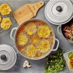 IMUSA USA Traditional Colombian Natural Caldero 3-Piece(1.5/3.5/7.0 Quart) Dutch Oven Set, Silver, Small