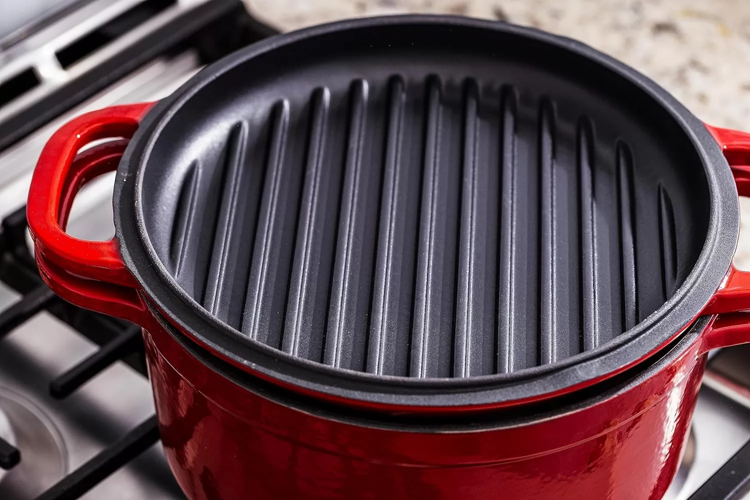Lodge 7 Quart Essential Enameled Cast Iron Double Dutch Oven