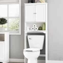 Spirich Over The Toilet Storage Cabinet, Bathroom Shelf Over Toilet, Bathroom Storage Cabinet Organizer, White
