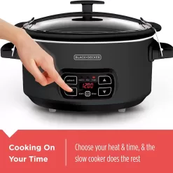 BLACK+DECKER 7-Quart Digital Slow Cooker with Chalkboard Surface, Slate, SCD4007